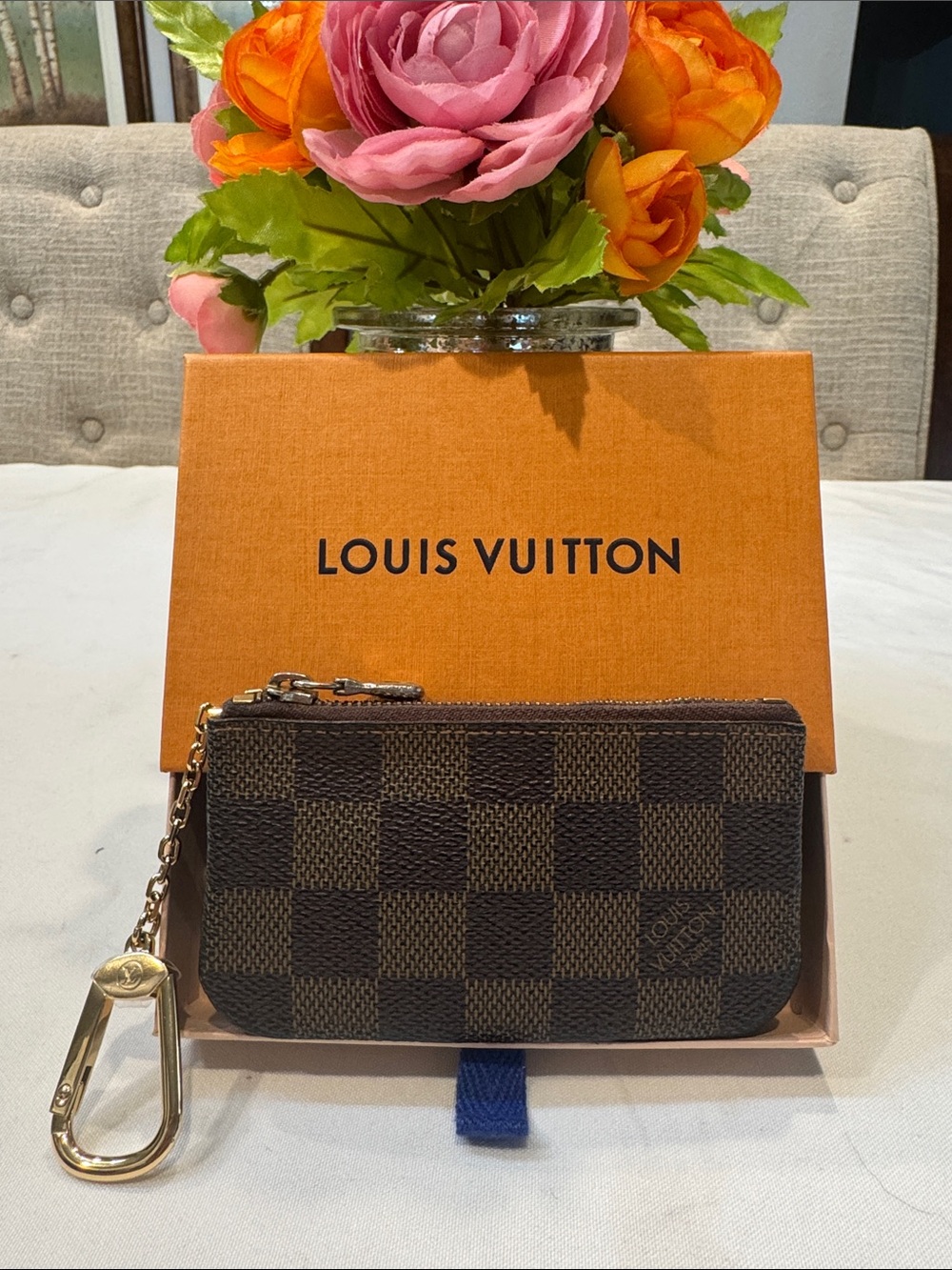 AuthenticLouis Vuitton Damier Ebene Key Cles